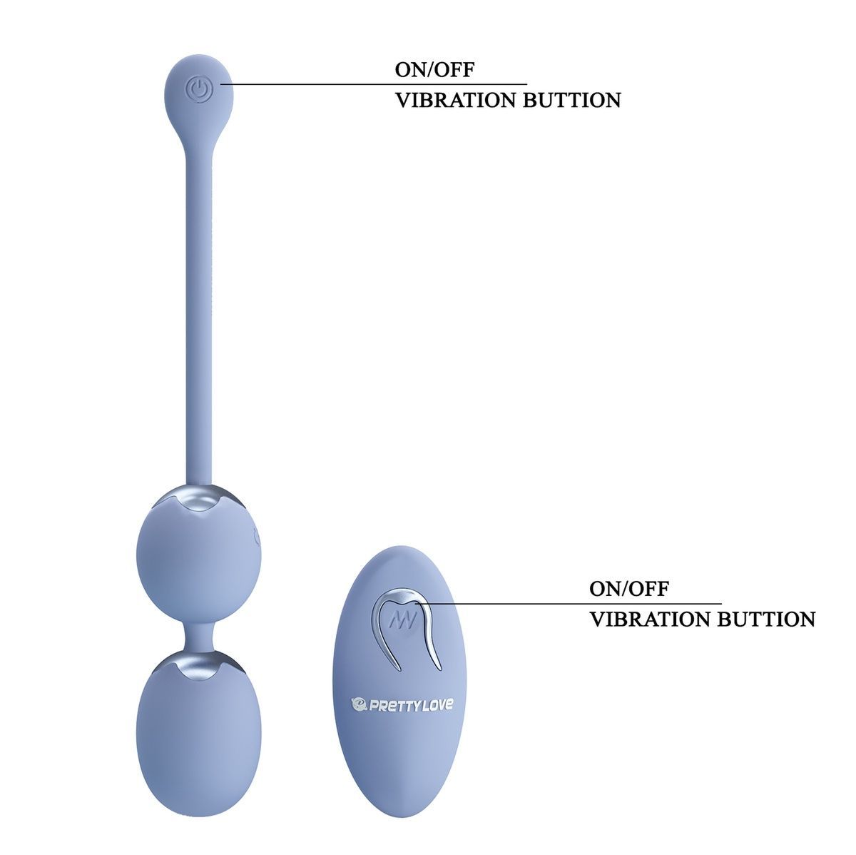 Вагінальні віброкульки Pretty Love Willie Vibrating Kegel Balls Light Blue