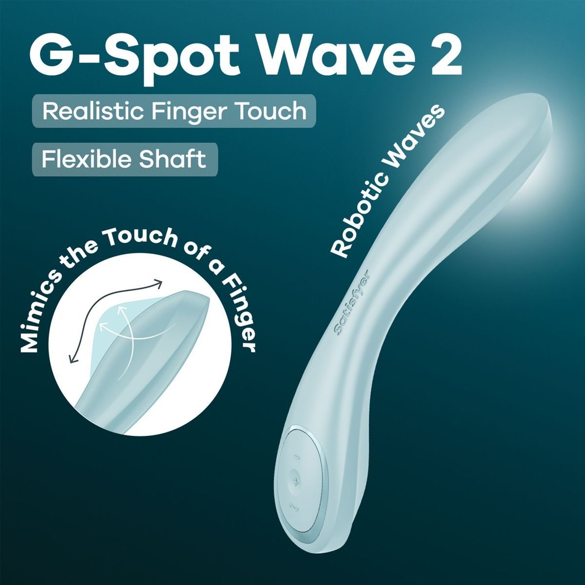 Вибратор для точки G Satisfyer G-Spot Wave 2 Ice Blue с имитацией прикосновений пальца