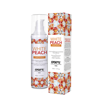 Масажна олія EXSENS Organic White Peach 50мл розігрівальна, без цукру, без парабенів, їстівна