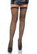 Панчохи-сітка зі швом ззаду Leg Avenue Bow back seam thigh highs One size Black, атласний бант