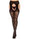 Стрип-колготки Leg Avenue Eyelet lace suspender hose, One Size, чорні, ажурні, з відкритим доступом