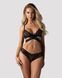Комплект Obsessive Blomentis 2-pcs set, кружевной, лиф с завязками на спине, трусики-слипы, XS/S