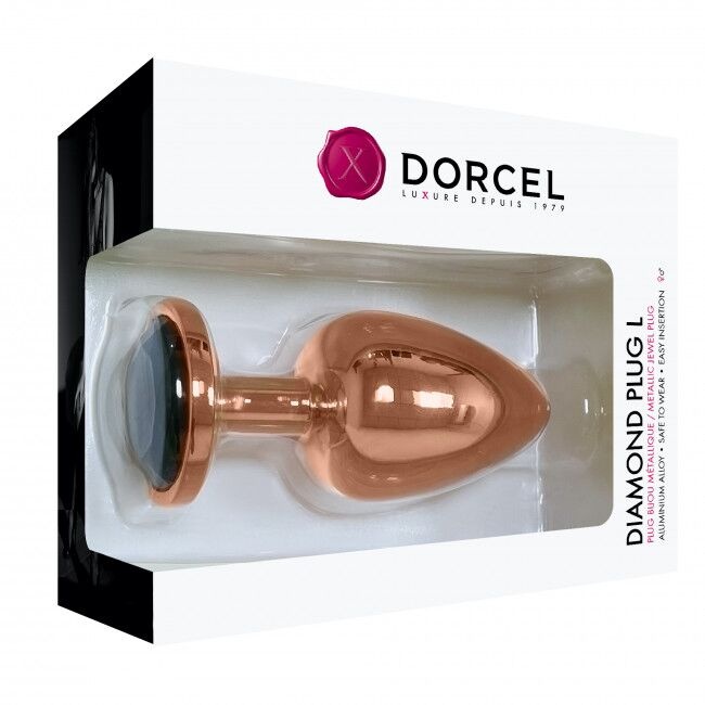 Металева анальна пробка з кристалом Dorcel - Diamond Plug Rose Gold L