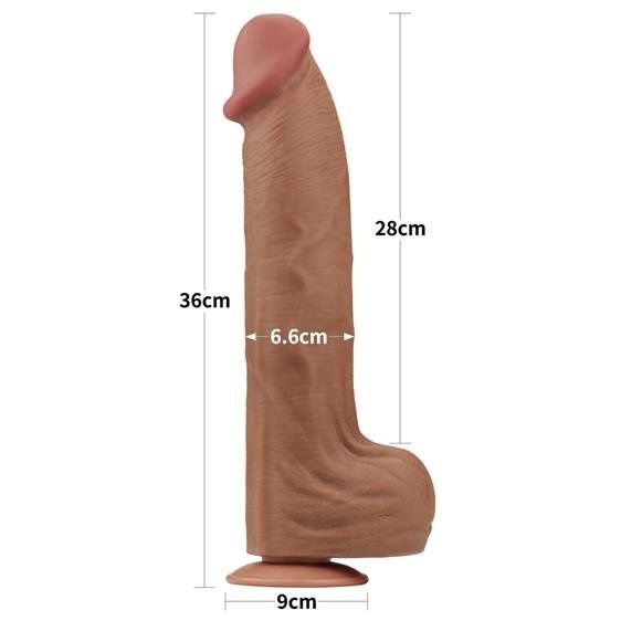 Фалоімітатор Sliding-Skin Dual Layer Dong 14" Brown