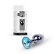 Анальна пробка Jewellery Dark Silver PLUG Light Blue, d 2,7 см.
