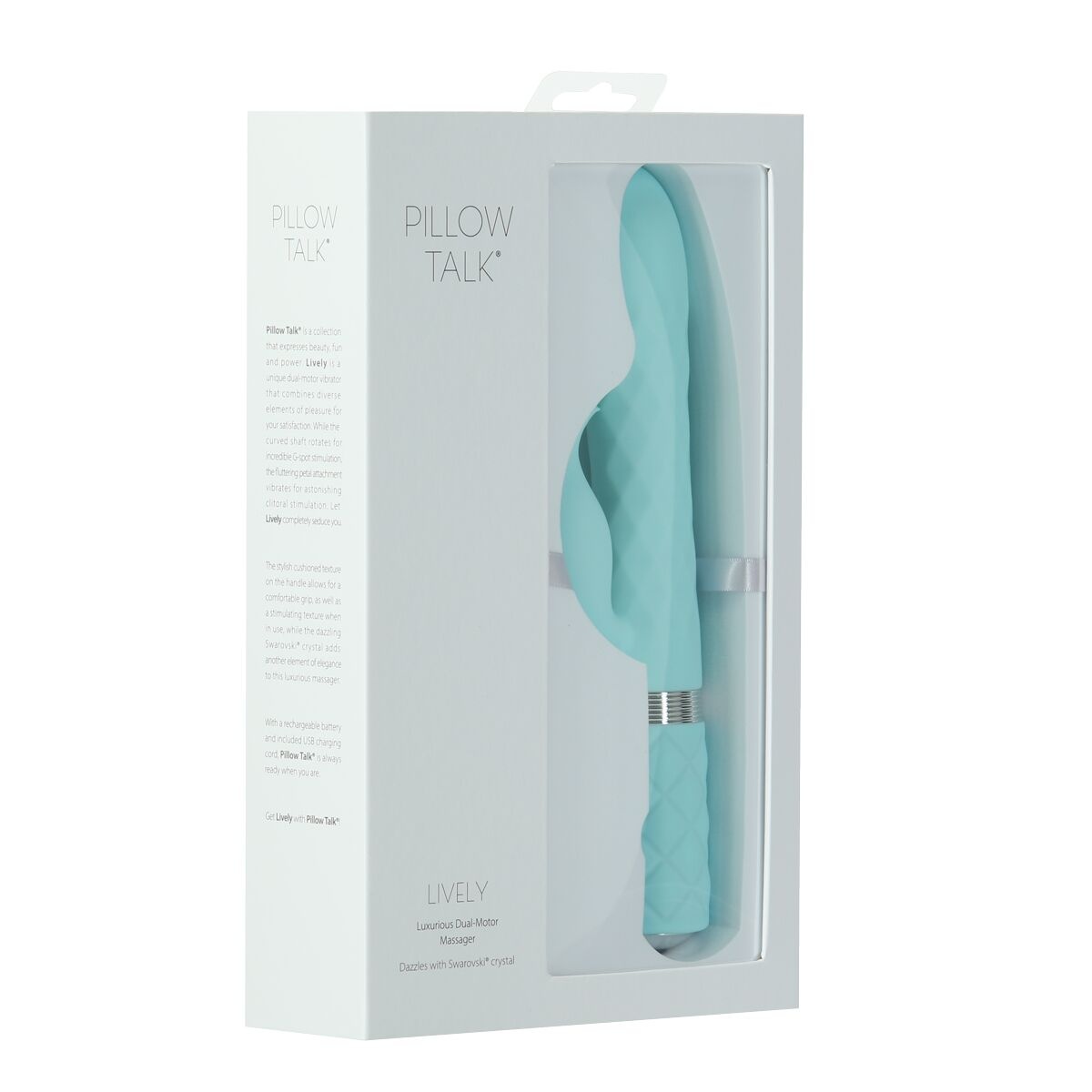 Вибратор-кролик с ротацией и вибрацией Pillow Talk Lively, Teal