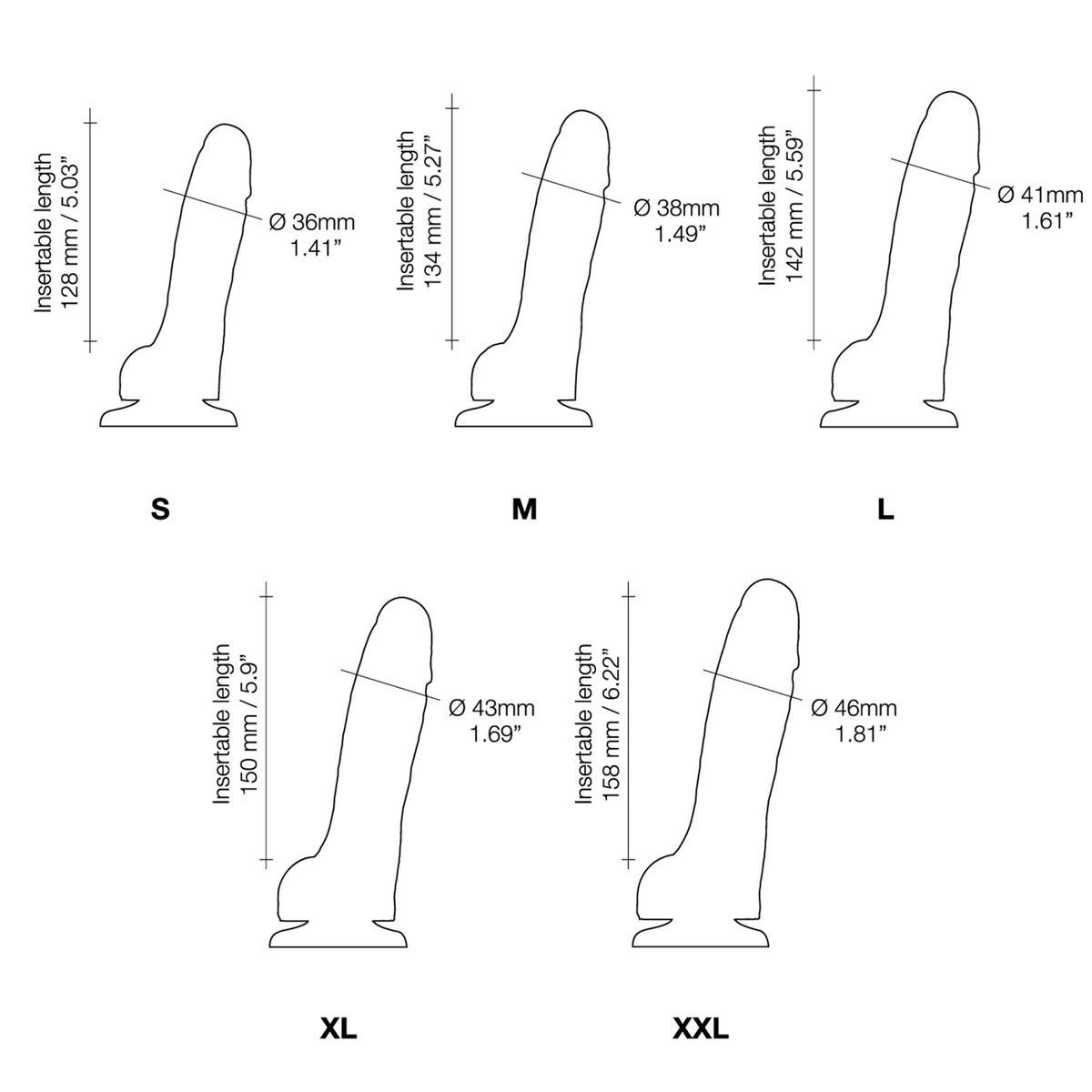 Реалистичный фаллоимитатор Strap-On-Me Sliding Skin Realistic Dildo Black S, эффект подвижной кожи