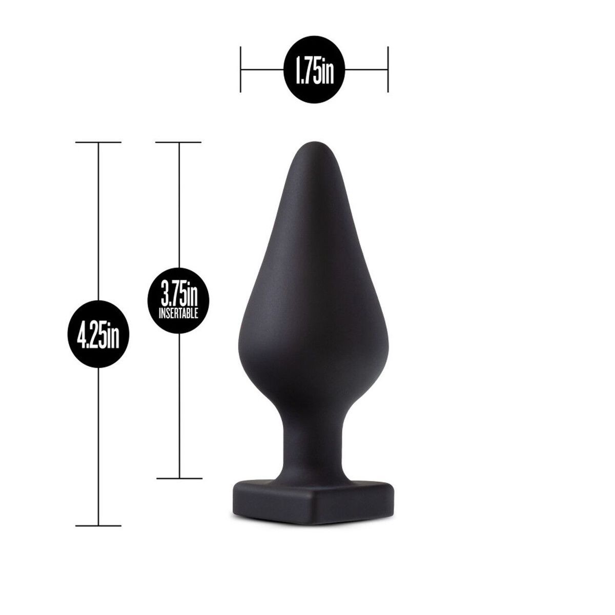 Анальная пробка Blush Temptasia &ndash; Fuck Me Anal Plug &ndash; Black, основание в виде сердечка