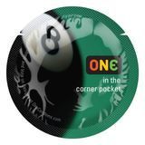 Презерватив ONE Color Sensations ONE is the corner pocket, 1 шт, черный, гладкий, со смазкой