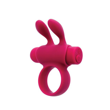 Эрекционное виброкольцо S Pleasures Premium Rabbit Ring, розовое, со съемной вибропулей и ушками