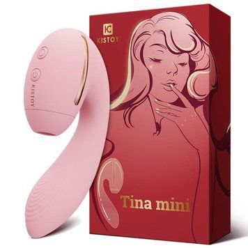 Вакуумний вібратор KISTOY Tina Mini Light Pink, вагінально-кліторальний