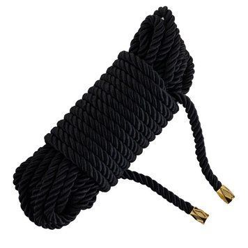 Мотузка для шибарі LOCKINK SEVANDA Shibari Pratice Rope, чорна, 8 м, нейлон+бавовна