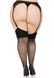 Панчохи зі стразами Leg Avenue Wide Top Rhinestone Sheer Stockings, 1X/2X, чорні, вище коліна