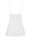 Сатиновый пеньюар с кружевом Obsessive 810-BAB-2 babydoll & thong, белый, пеньюар, танга, S/M
