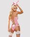 Еротичний костюм зайчика Obsessive Bunny suit 4 pcs costume pink, рожевий, топ з підв&rsquo;язками, S/M