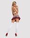 Еротичний костюм школярки з мініспідницею Obsessive Schooly 5pcs costume, біло-червоний, S/M