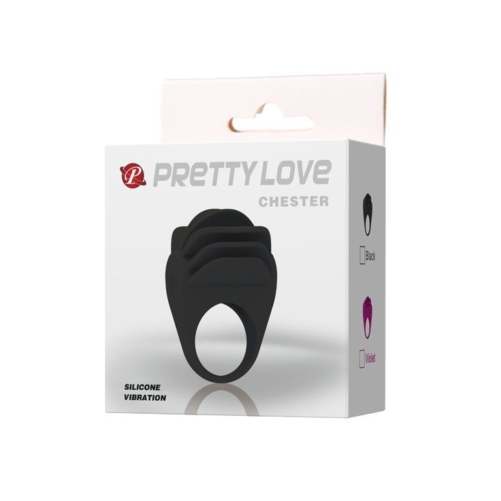 Эрекционное кольцо Pretty Love Chester Penis Ring Black