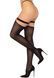 Панчохи Leg Avenue Thigh highs with garter top, One Size, чорні, з еластичними підв&rsquo;язками на кільцях