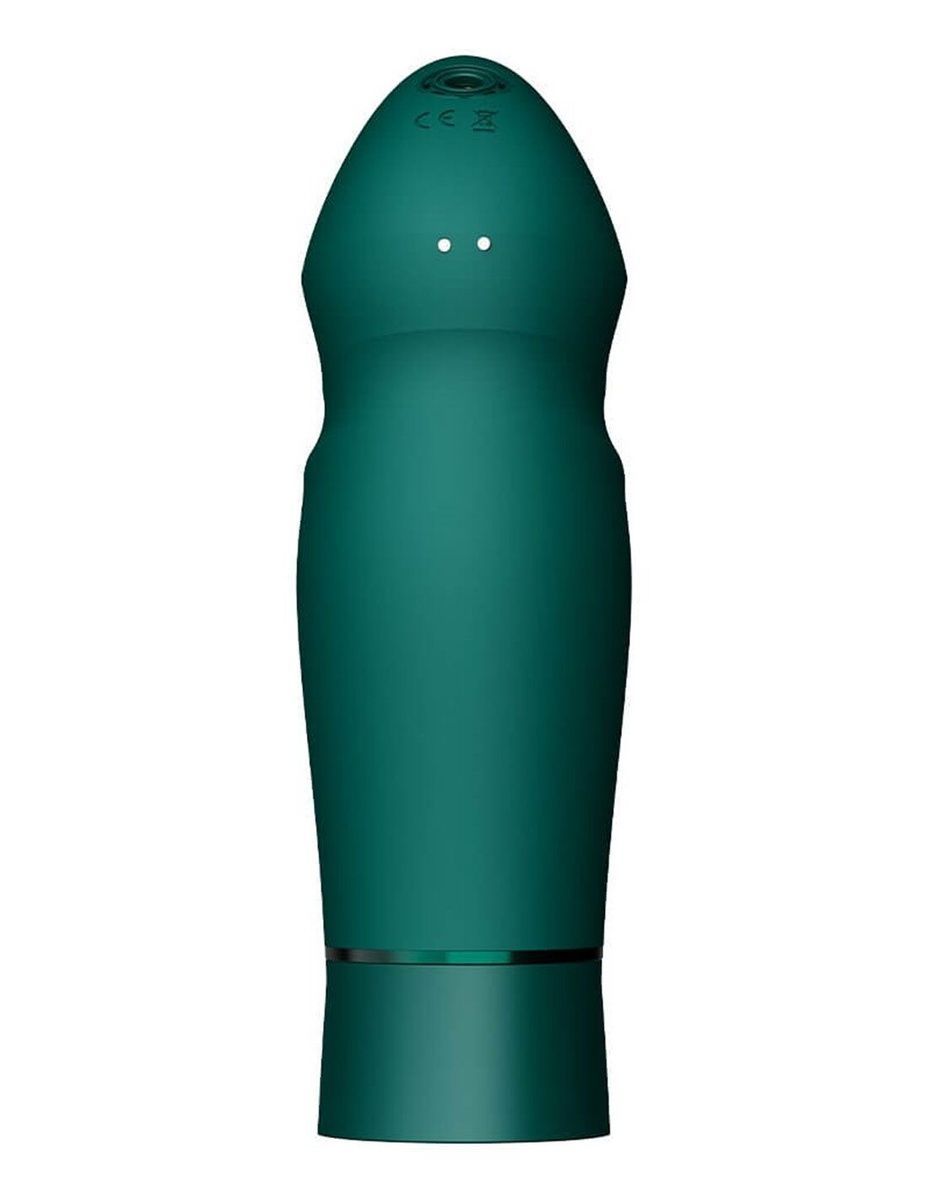 Компактна смарт секс-машина Zalo &ndash; Sesh Turquoise Green, 2 насадки, пульт ДК, кристал Swarovski