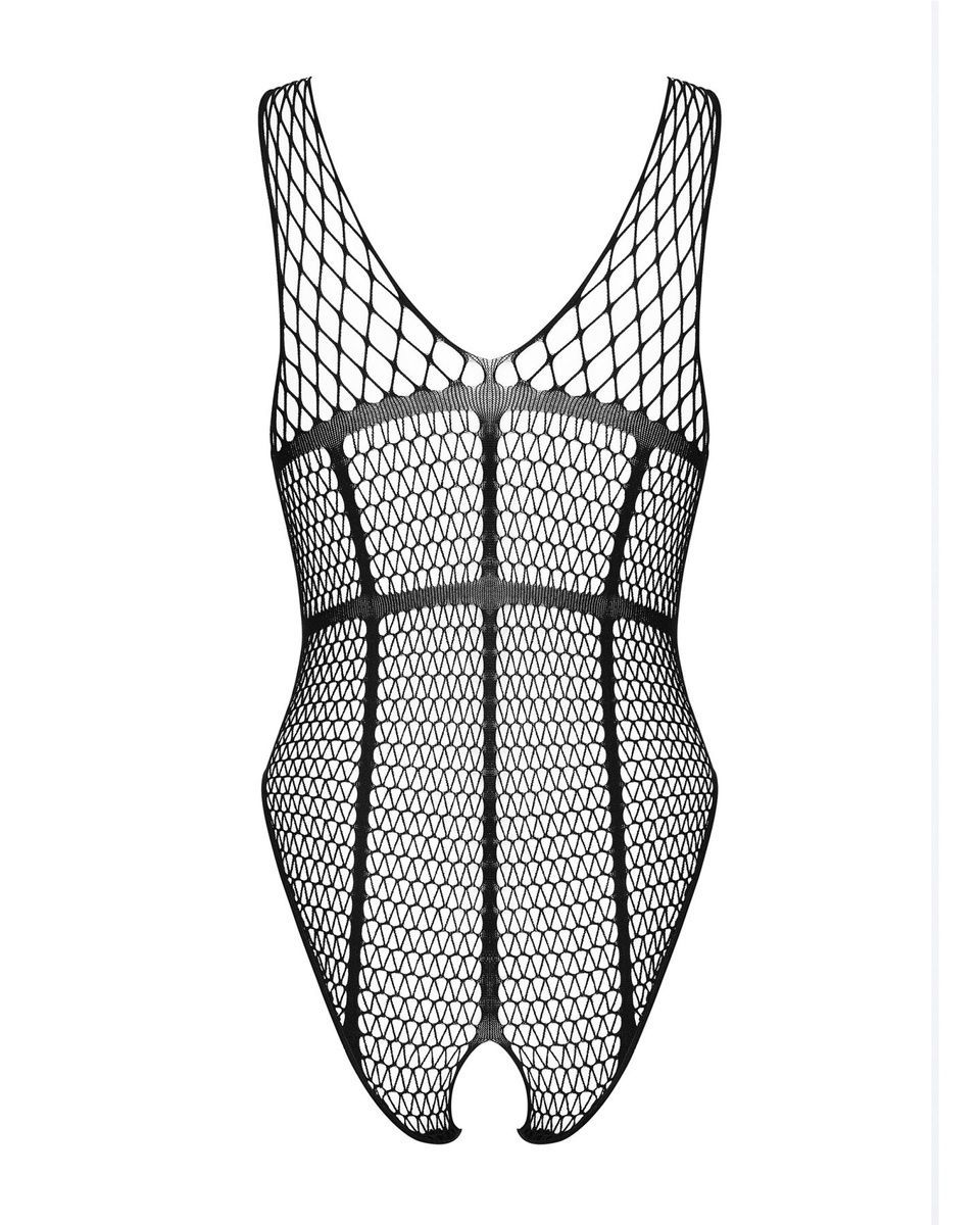Бодистокинг из крупной сетки с доступом Obsessive B117 teddy S/M/L, черный