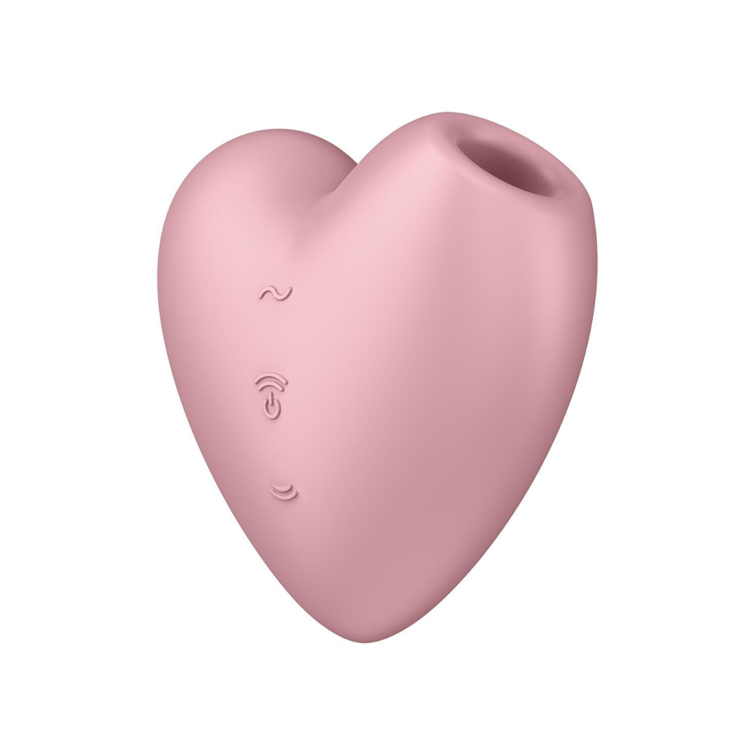 Вакуумный стимулятор-сердечко с вибрацией Satisfyer Cutie Heart Light Red