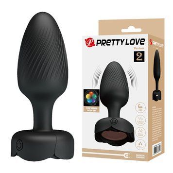 Анальная пробка Pretty с подсветкой Love Varian Black &ndash; 3,8 см.