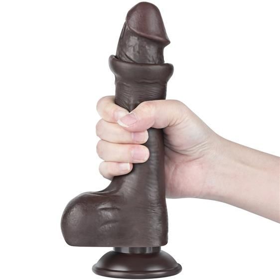 Фалоімітатор LoveToy Sliding-Skin Dual Layer Dong 8" Black