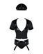 Еротичний костюм поліцейського Obsessive Police set S/M, black, топ, шорти, кепка, пояс, портупея