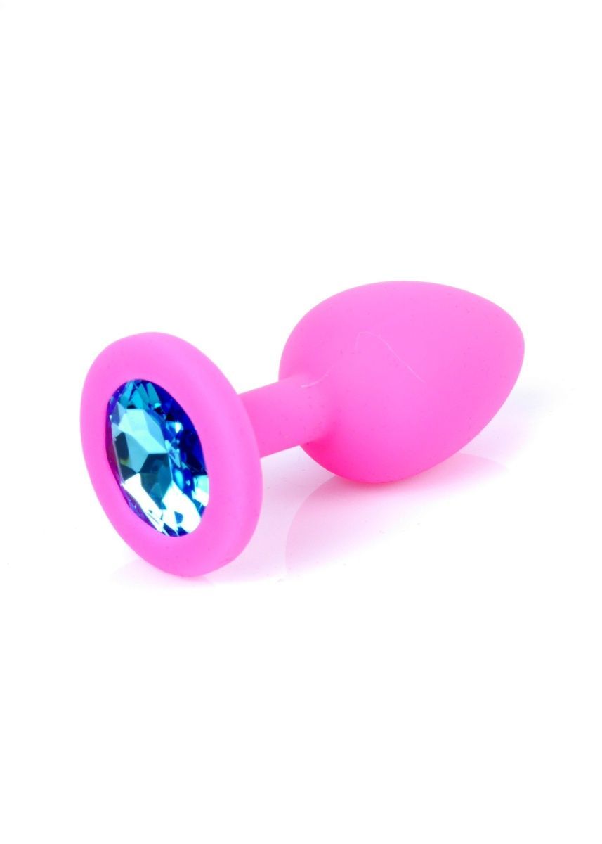 Анальная пробка Jewellery Silicone Pink Plug S Light Blue