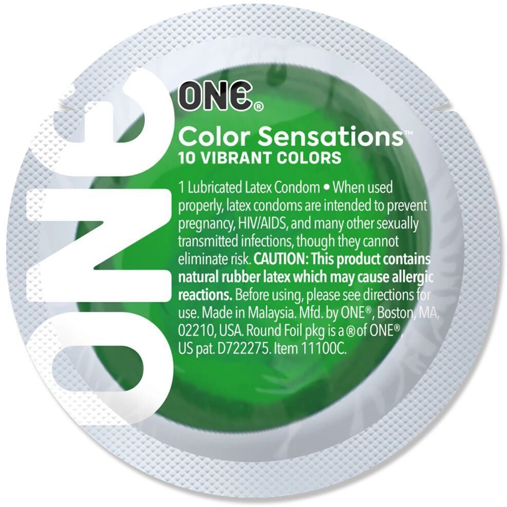 Презерватив ONE Color Sensations ONE with nature, 1 шт, зеленый, гладкий, со смазкой