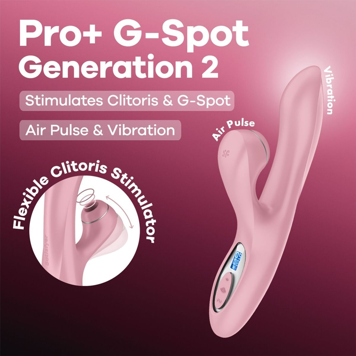Вакуумный вибратор-кролик Satisfyer Pro+ G-Spot Generation 2 Pink для стимуляции клитора и зоны G