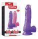 Фалоімітатор з мошонкою Jelly Studs Crystal Dildo Medium 7" Purple