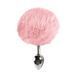 Металева анальна пробка М Art of Sex - Metal Butt plug Rabbit Tail Soft pink, діаметр 3,4 см