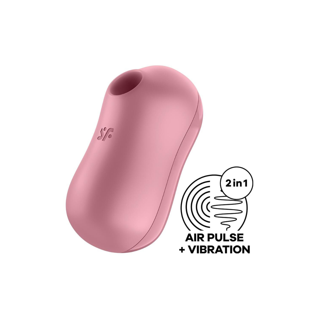 Вакуумный стимулятор с вибрацией Satisfyer Cotton Candy Light Red