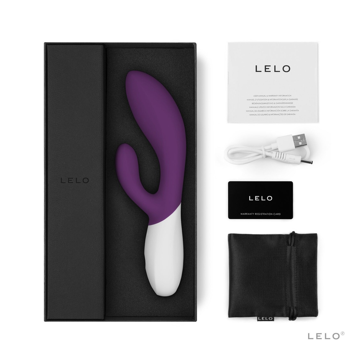 Вибратор-кролик LELO Ina Wave 2 Plum, манящее движение ствола + вибрации