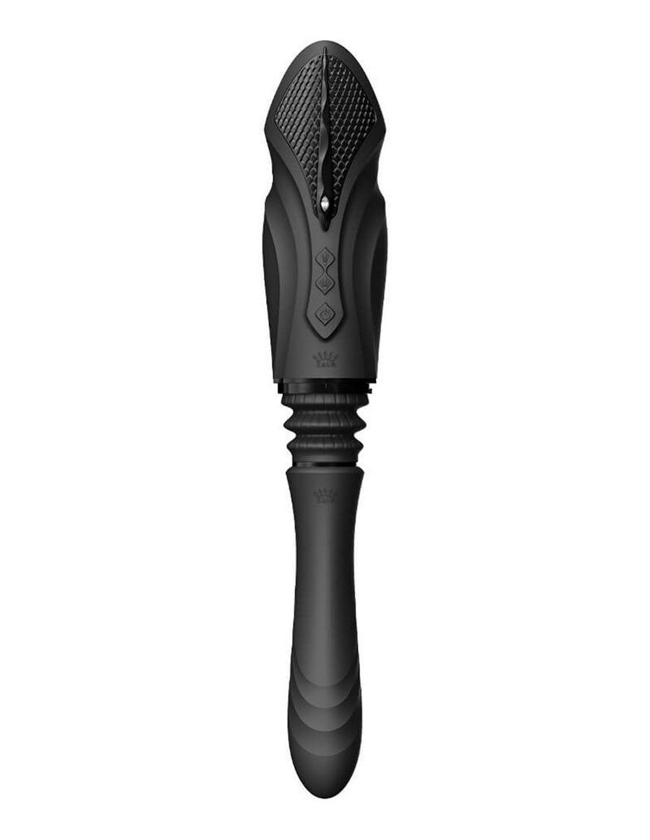 Компактна смарт секс-машина Zalo &ndash; Sesh Obsidian Black, 2 насадки, пульт ДК, кристал Swarovski