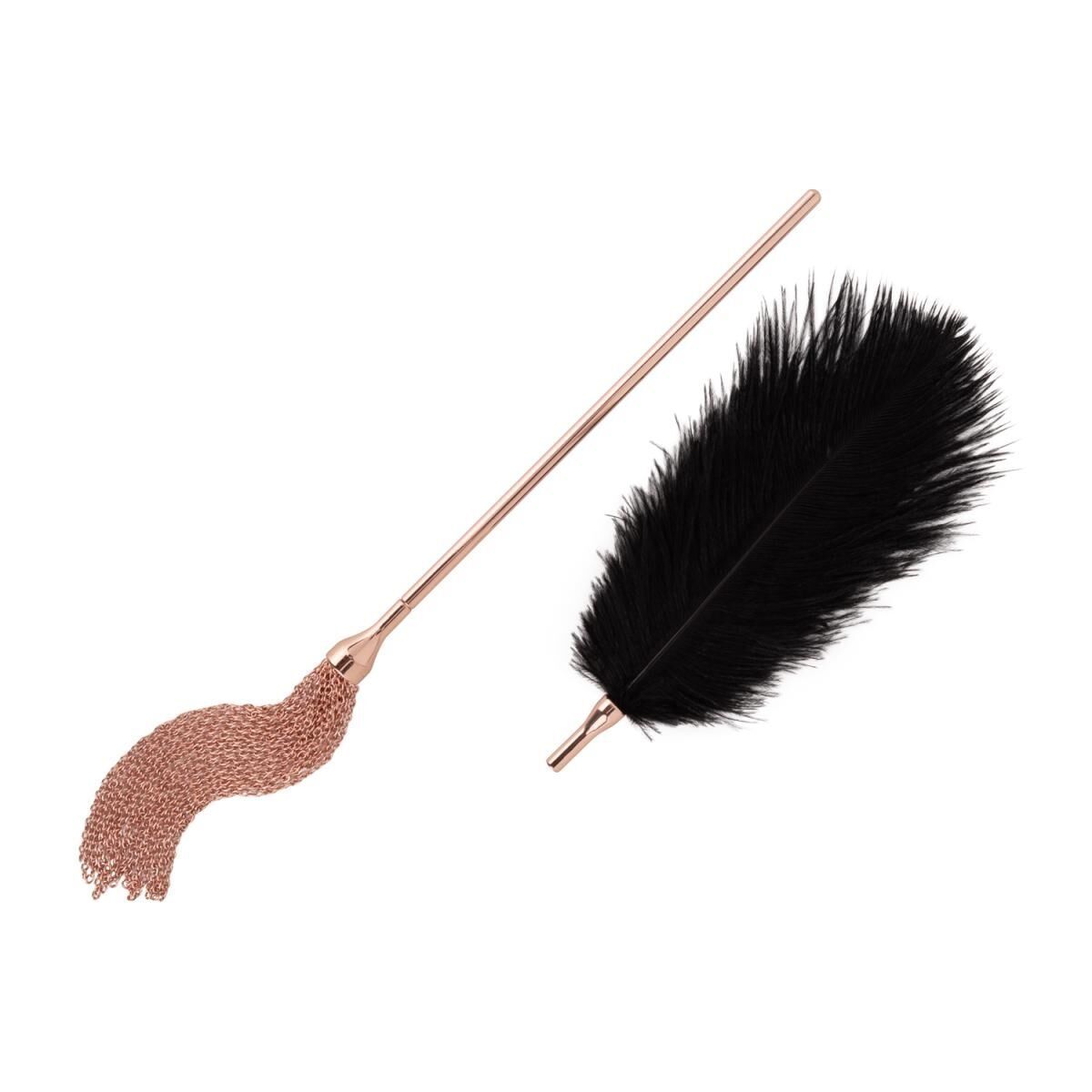 Лоскутка с металлическим флогером Rosy Gold - Feather Tickler & Whip