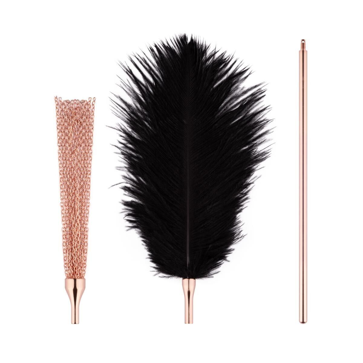 Лоскутка с металлическим флогером Rosy Gold - Feather Tickler & Whip