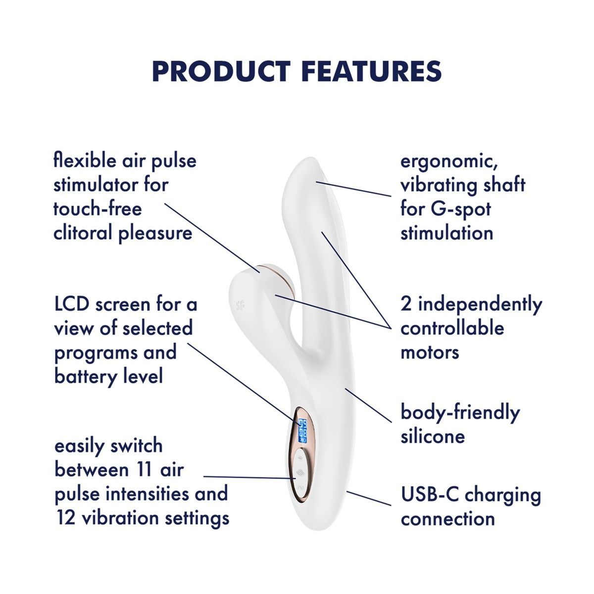 Вакуумный вибратор-кролик Satisfyer Pro+ G-Spot Generation 2 White для стимуляции клитора и зоны G