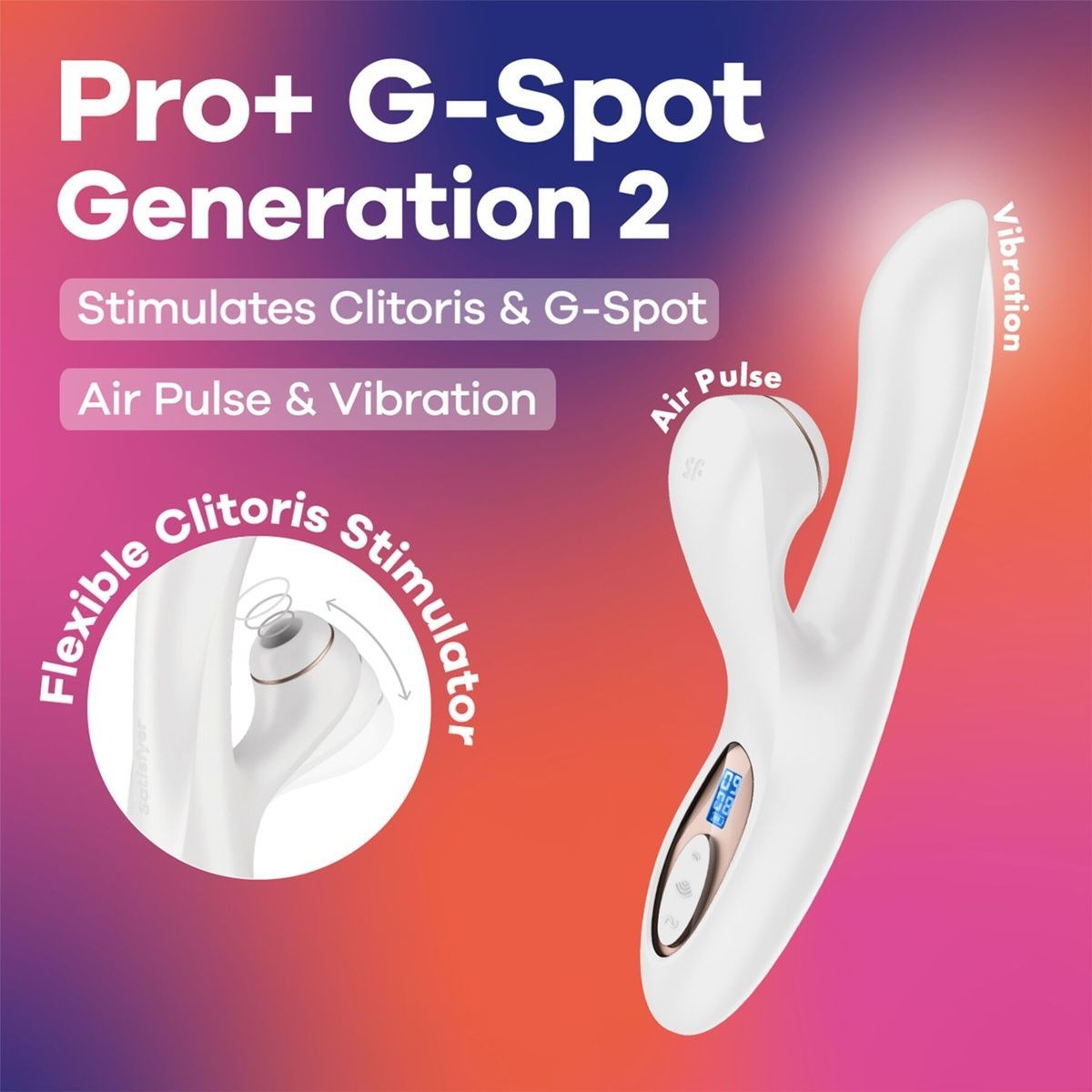 Вакуумный вибратор-кролик Satisfyer Pro+ G-Spot Generation 2 White для стимуляции клитора и зоны G