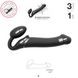 Безремінний страпон з вібрацією Strap-On-Me Vibrating Black L, діаметр 3,7 см