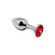 Металлическая анальная пробка с кристаллом Alive Mini Metal Butt Plug Red S