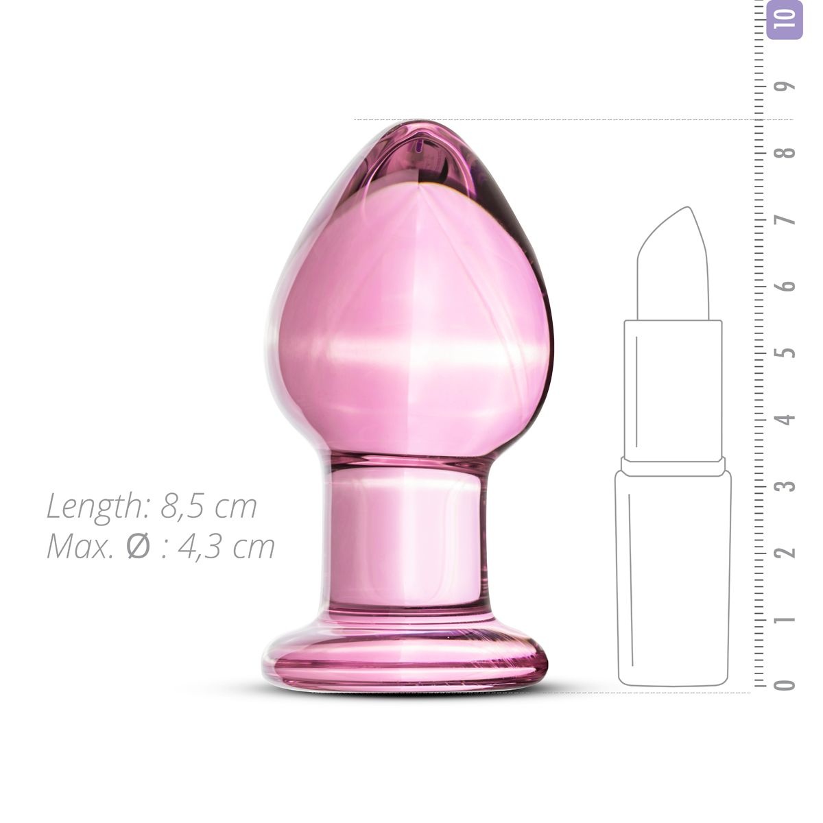 Розовая анальная пробка из стекла Gildo Pink Glass Buttplug No. 27