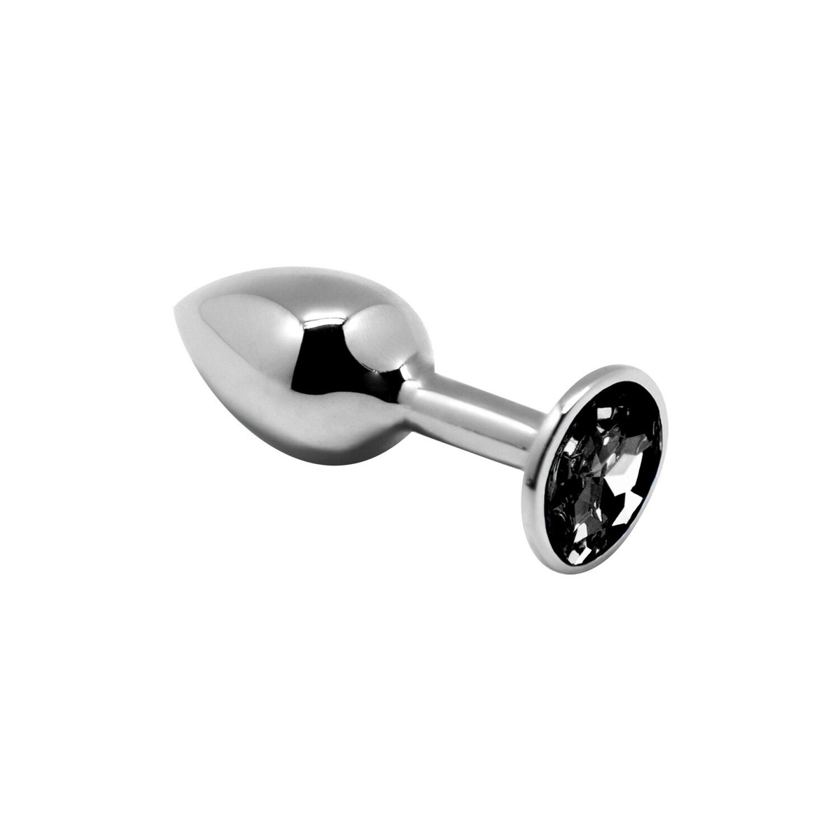 Металлическая анальная пробка с кристаллом Alive Mini Metal Butt Plug Black S