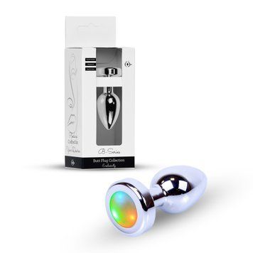 Анальная пробка Jewellery Silver Plug Disco Flashlight, 2,7 см