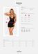 Сорочка Obsessive Selinne chemise & thong Black, стрінги, подвійні бретелі, XS/S