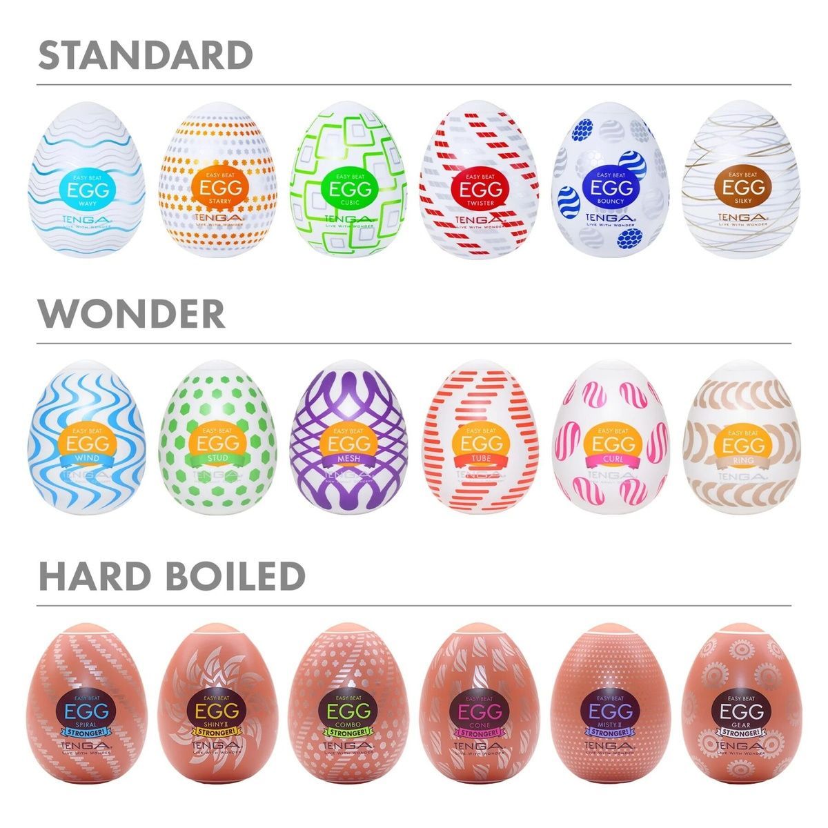 Набор мастурбаторов-яиц Tenga Egg Variety Pack - Standard (6 шт)