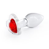 Скляна анальна пробка NS Novelties Crystal - Desires - Red Heart - Small
