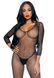 Бодистокинг Leg Avenue V Front Bodystocking One size Black, мелкая сетка, доступ