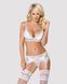 Кружевной комплект белья Obsessive 810-SEG-2  White, бюстгальтер, стринги, пояс для чулок, S/M